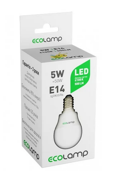 Лампа світлодіодна ECOLAMP, 5 Вт, (EL-G455144100)